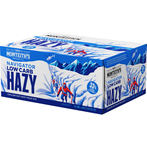 Monteiths Navigator LC Hazy 12 Pack Cans 330ml