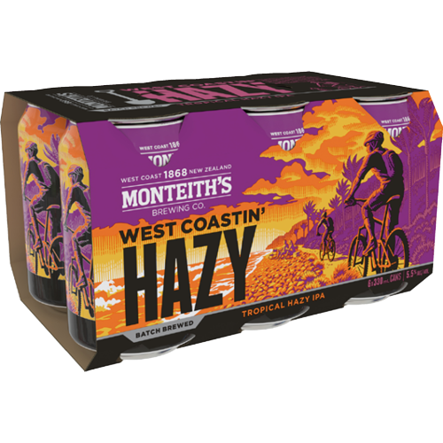 Monteiths West Coastin Hazy IPA 6 Pack Cans 330ml
