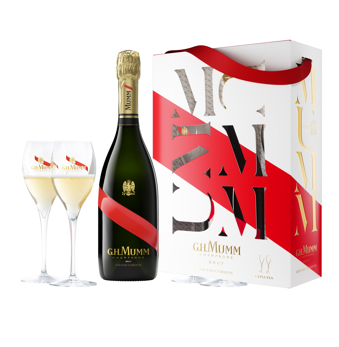 Mumm Grand Cordon & 2 Glass Gift Pack 750ml
