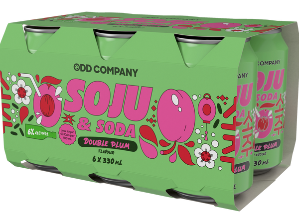Odd Company Double Plum Soju & Soda 6% 6 Pack Cans 330ml