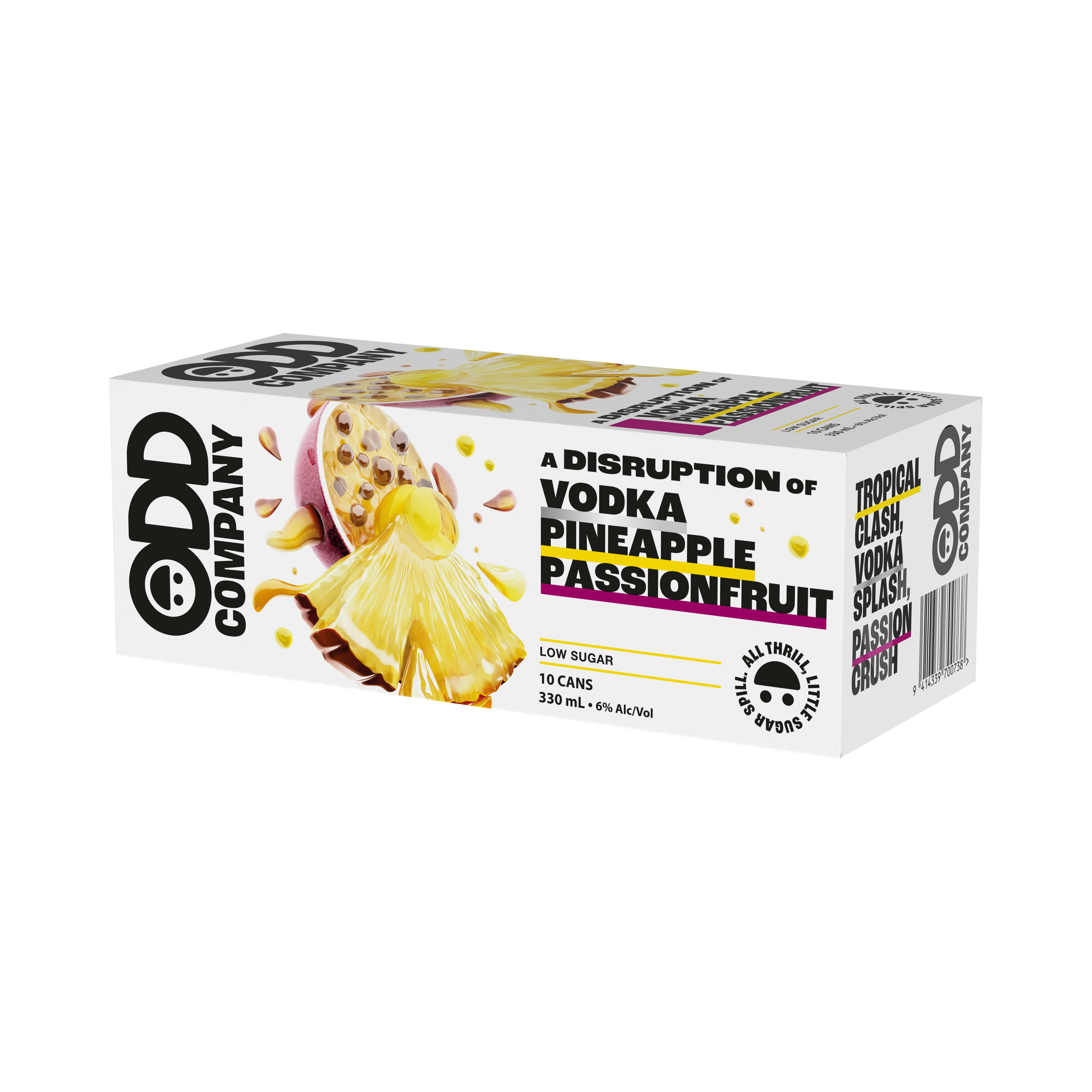 Odd Company Vodka Pineapple & Passionfruit 6% 10 Pack Cans 330ml