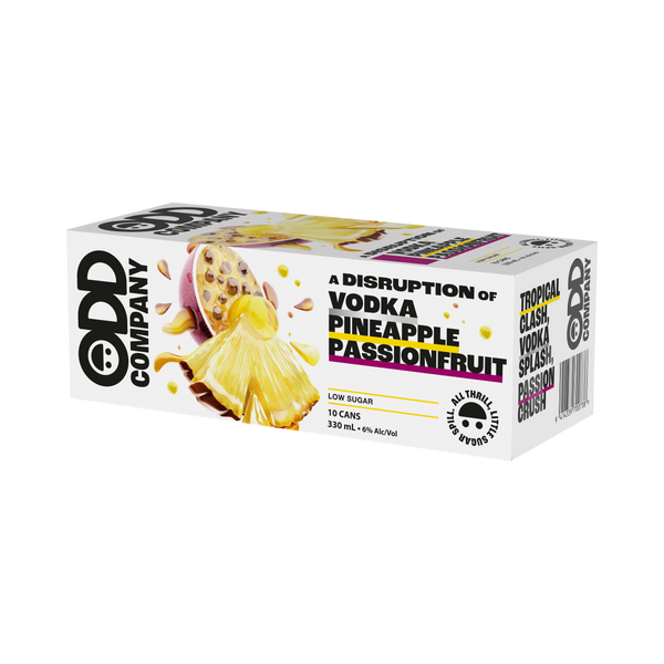 Odd Company Vodka Pineapple & Passionfruit 6% 10 Pack Cans 330ml