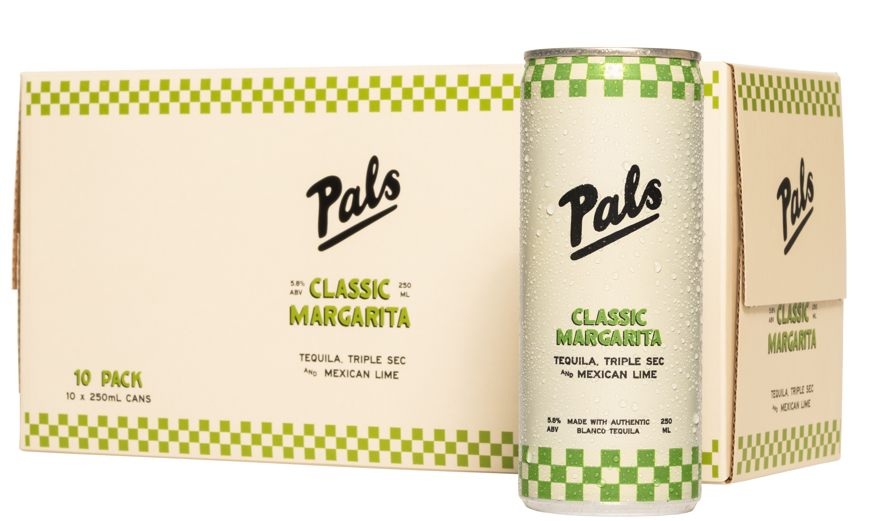 Pals Classic Margarita 5.8% 10 Pack Cans 250ml
