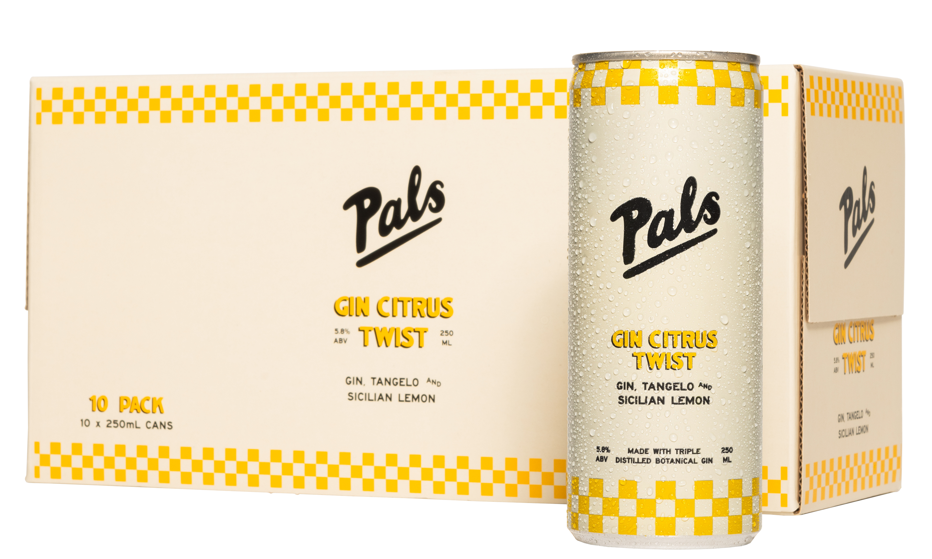 Pals Gin Citrus Twist 5.8% 10 Pack Cans 250ml