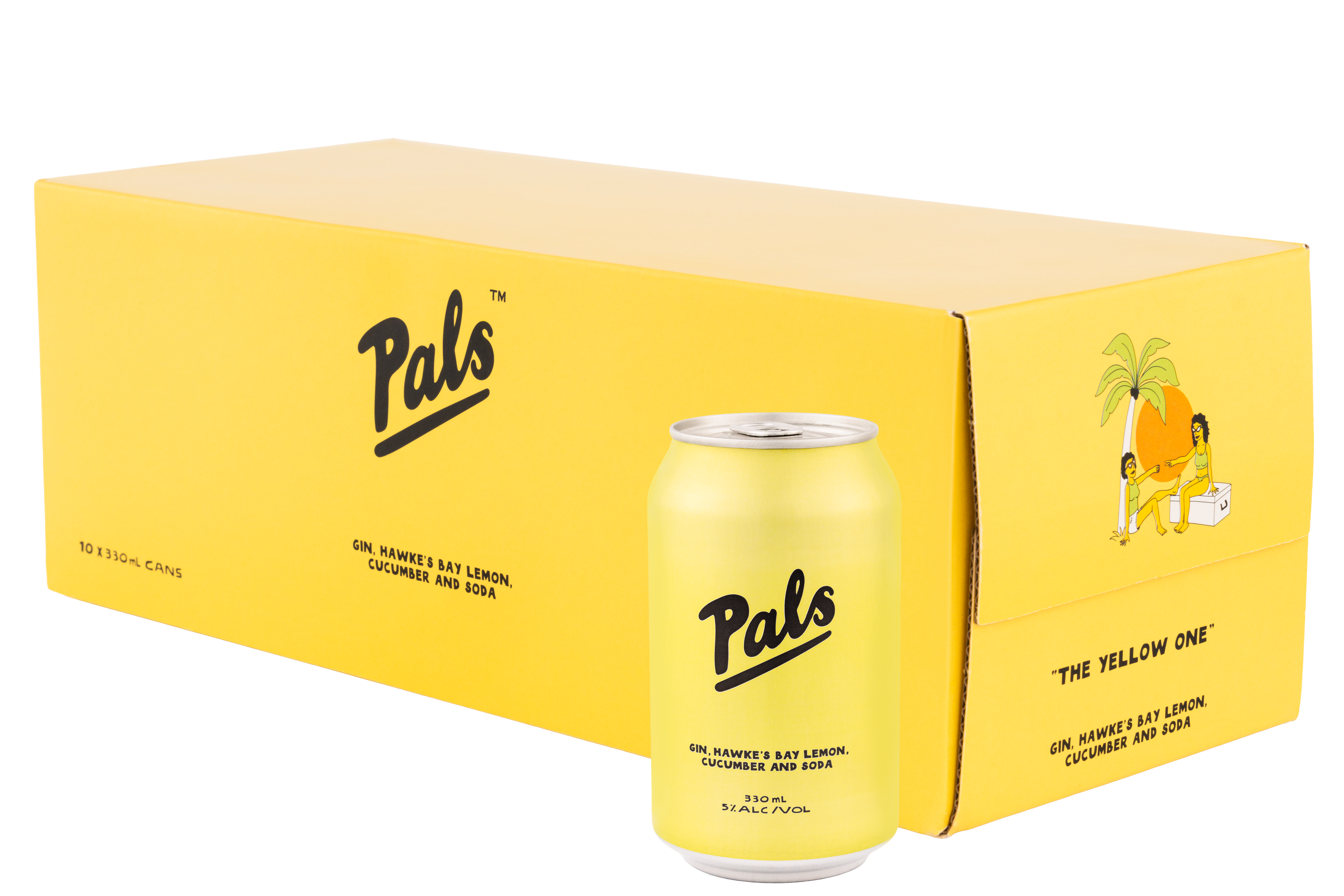 Pals Gin Lemon Cucumber Soda 5% 10 Pack Cans 330ml