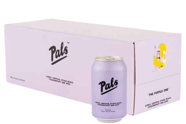 Pals Vodka Central Otago Peach Passionfruit & Soda 5% 10 Pack Cans 330ml