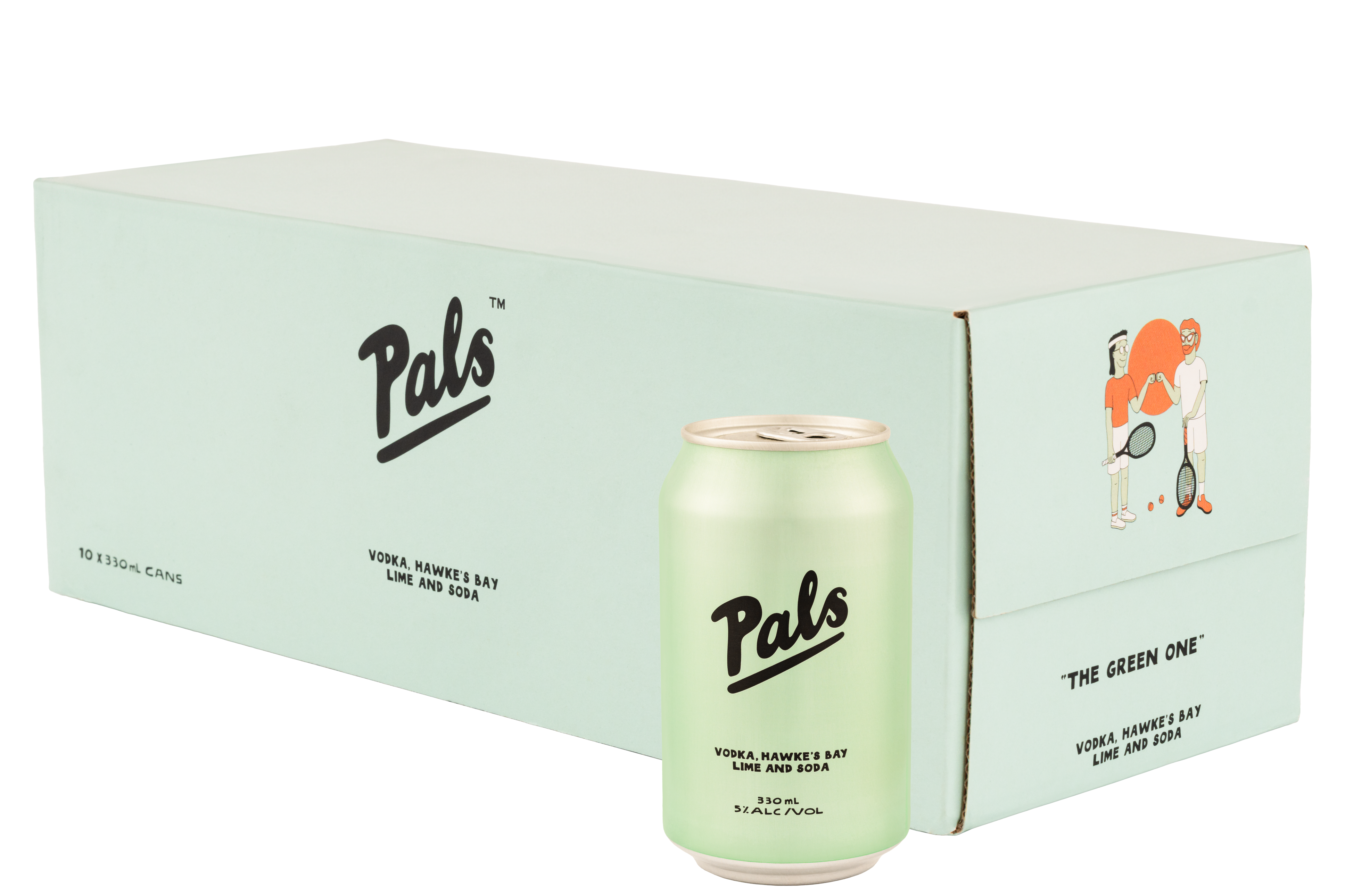 Pals Vodka Hawkes Bay Lime and Soda 5% 10 Pack Cans 330ml