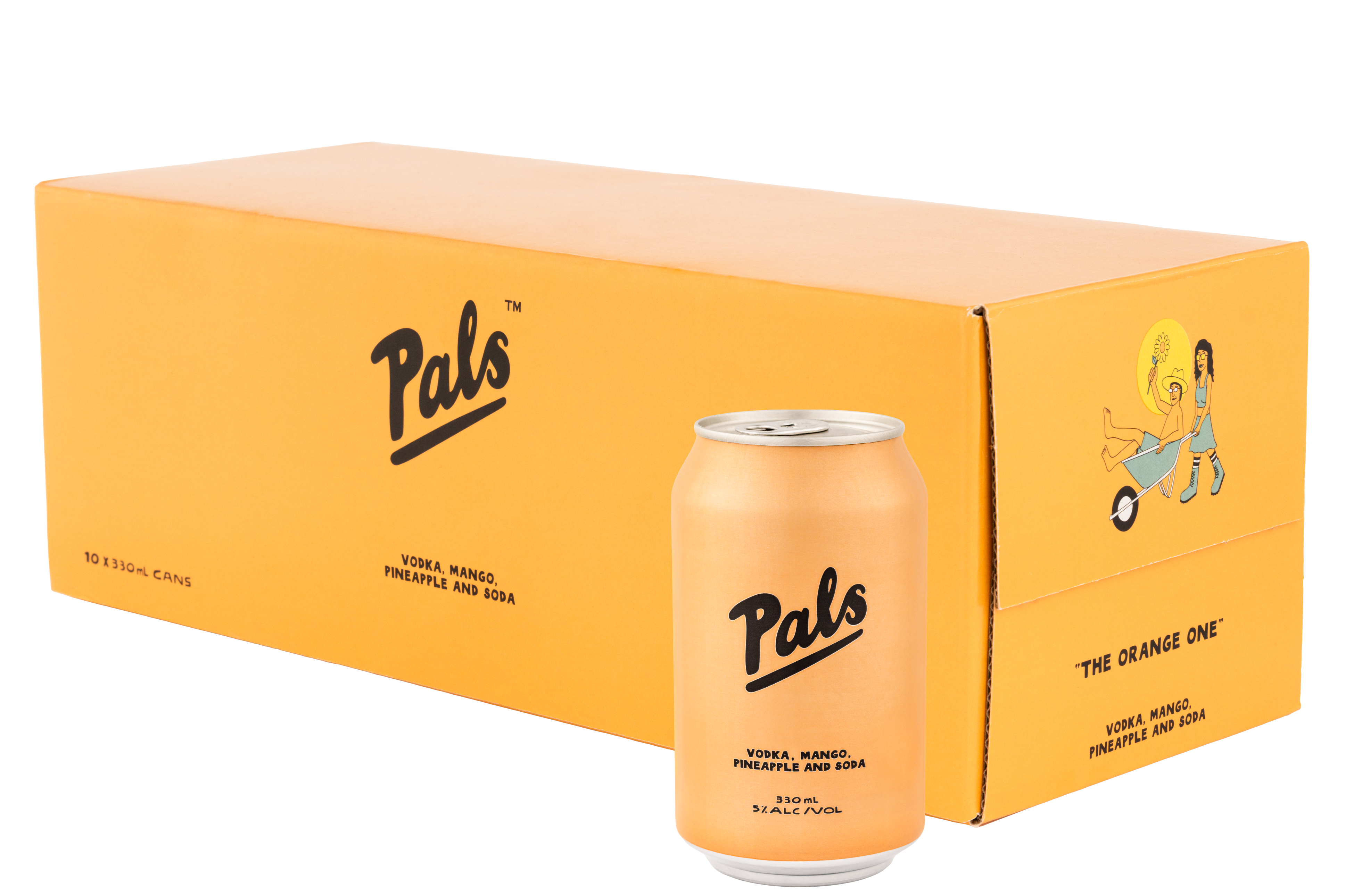 Pals Vodka Mango Pineapple & Soda 5% 10 Pack Cans 330ml