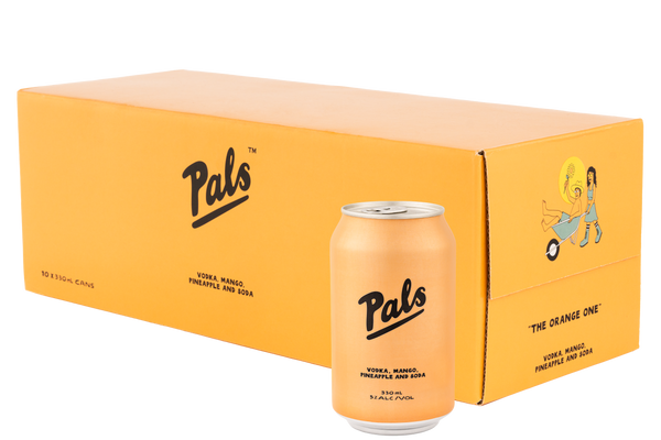 Pals Vodka Mango Pineapple & Soda 5% 10 Pack Cans 330ml