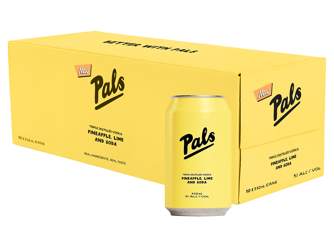 Pals Vodka Pineapple Lime & Soda 5% 10 Pack Cans 330ml