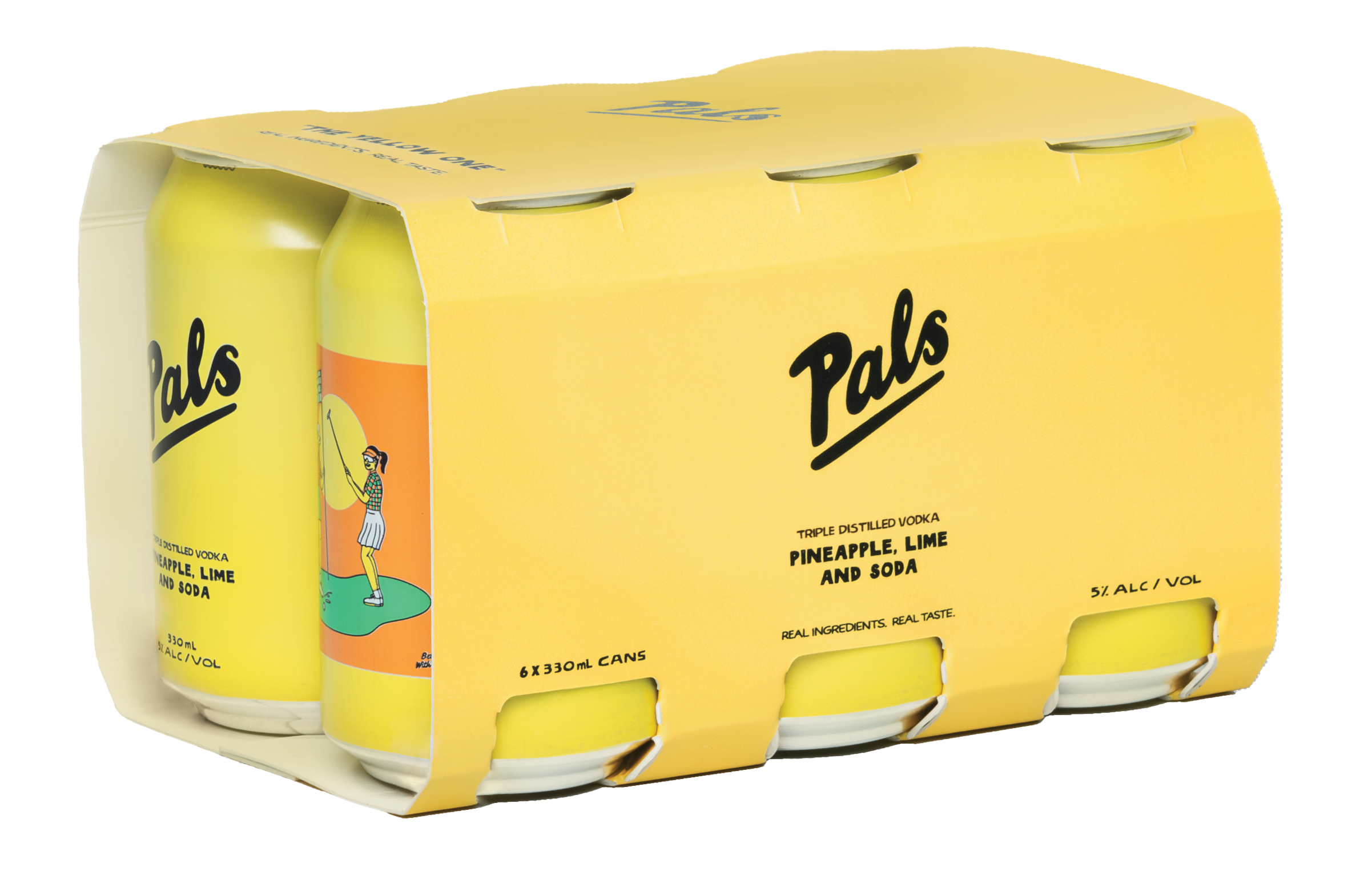 Pals Vodka Pineapple Lime & Soda 5% 6 Pack Cans 330ml