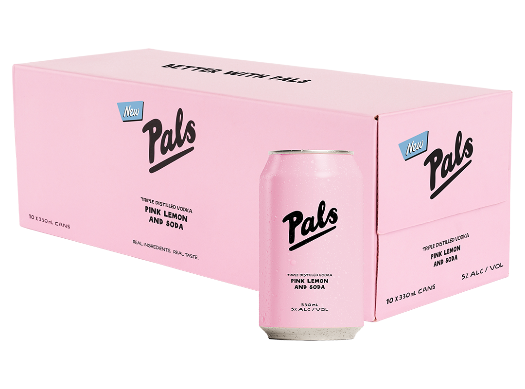 Pals Vodka Pink Lemon & Soda 5% 10 Pack Cans 330ml