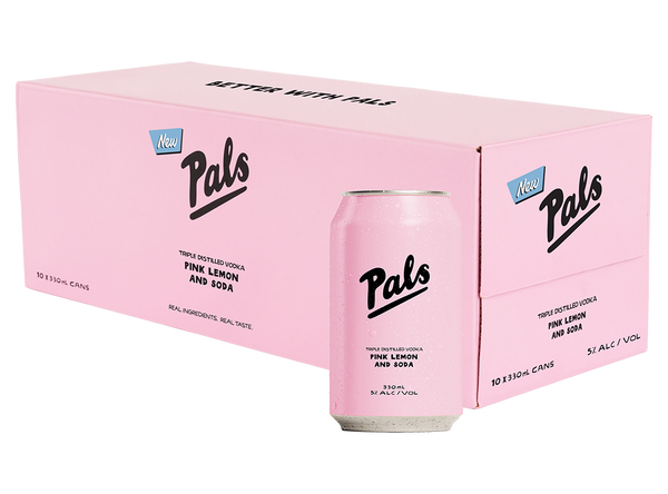 Pals Vodka Pink Lemon & Soda 5% 10 Pack Cans 330ml