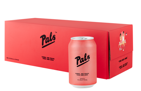 Pals Vodka Red Peach Yuzu & Soda 5% 10 Pack Cans 330ml
