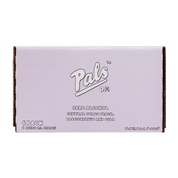 Pals Zero Alcohol Central Otago Peach Passionfruit & Soda 6 Pack Cans 330ml