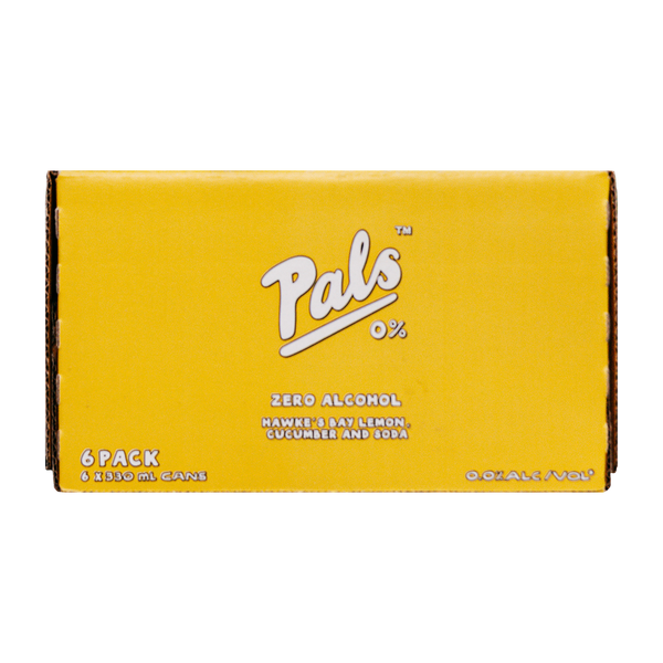 Pals Zero Alcohol Hawkes Bay Lemon Cucumber & Soda 6 Pack Cans 330ml