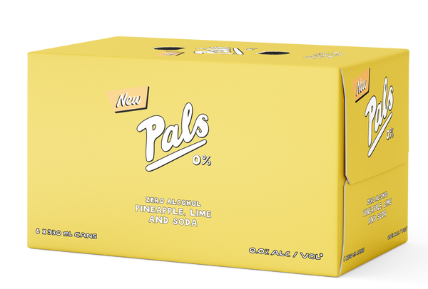 Pals Zero Alcohol Pineapple Lime and Soda 6 Pack Cans 330ml