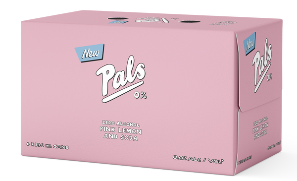 Pals Zero Alcohol Pink Lemon and Soda 6 Pack Cans 330ml