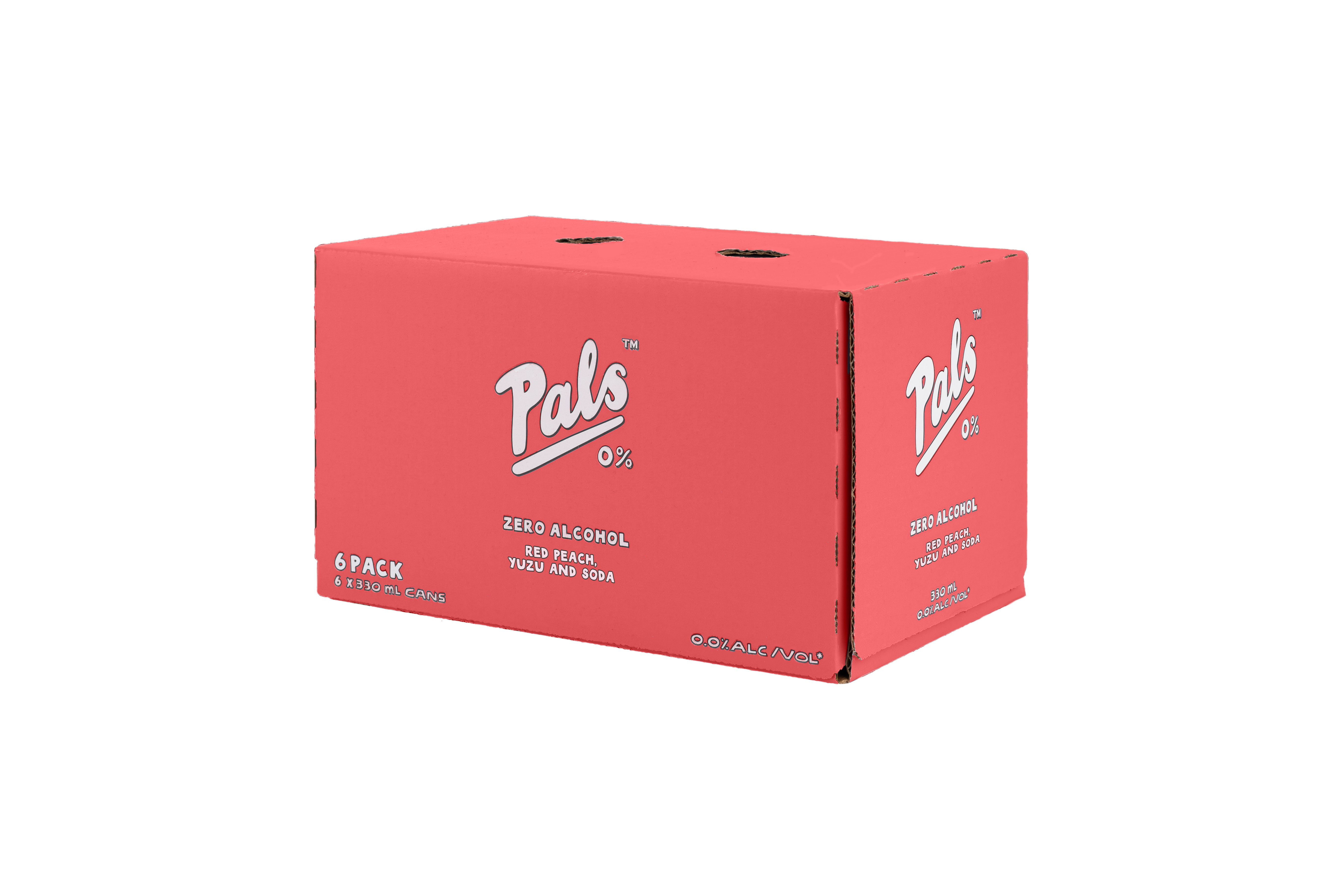 Pals Zero Alcohol Red Peach Yuzu & Soda 6 Pack Cans 330ml