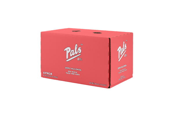 Pals Zero Alcohol Red Peach Yuzu & Soda 6 Pack Cans 330ml