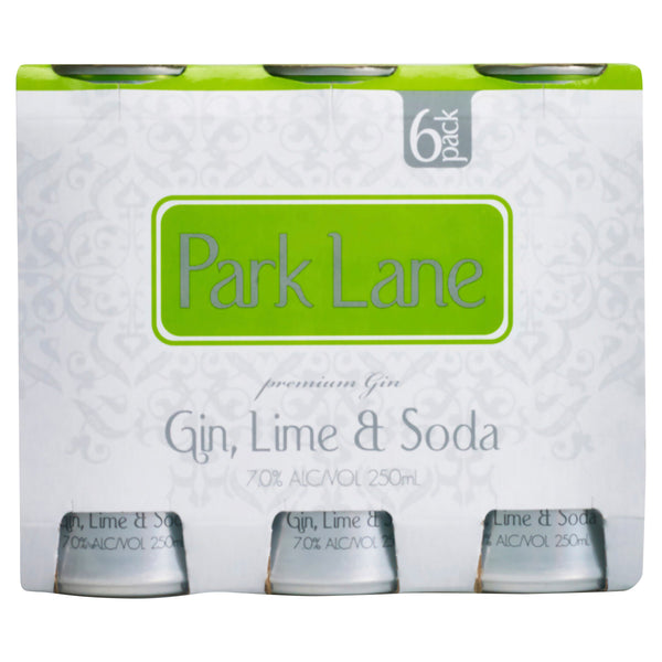 Park Lane Gin Lime Soda 7% 6 Pack Cans 250ml