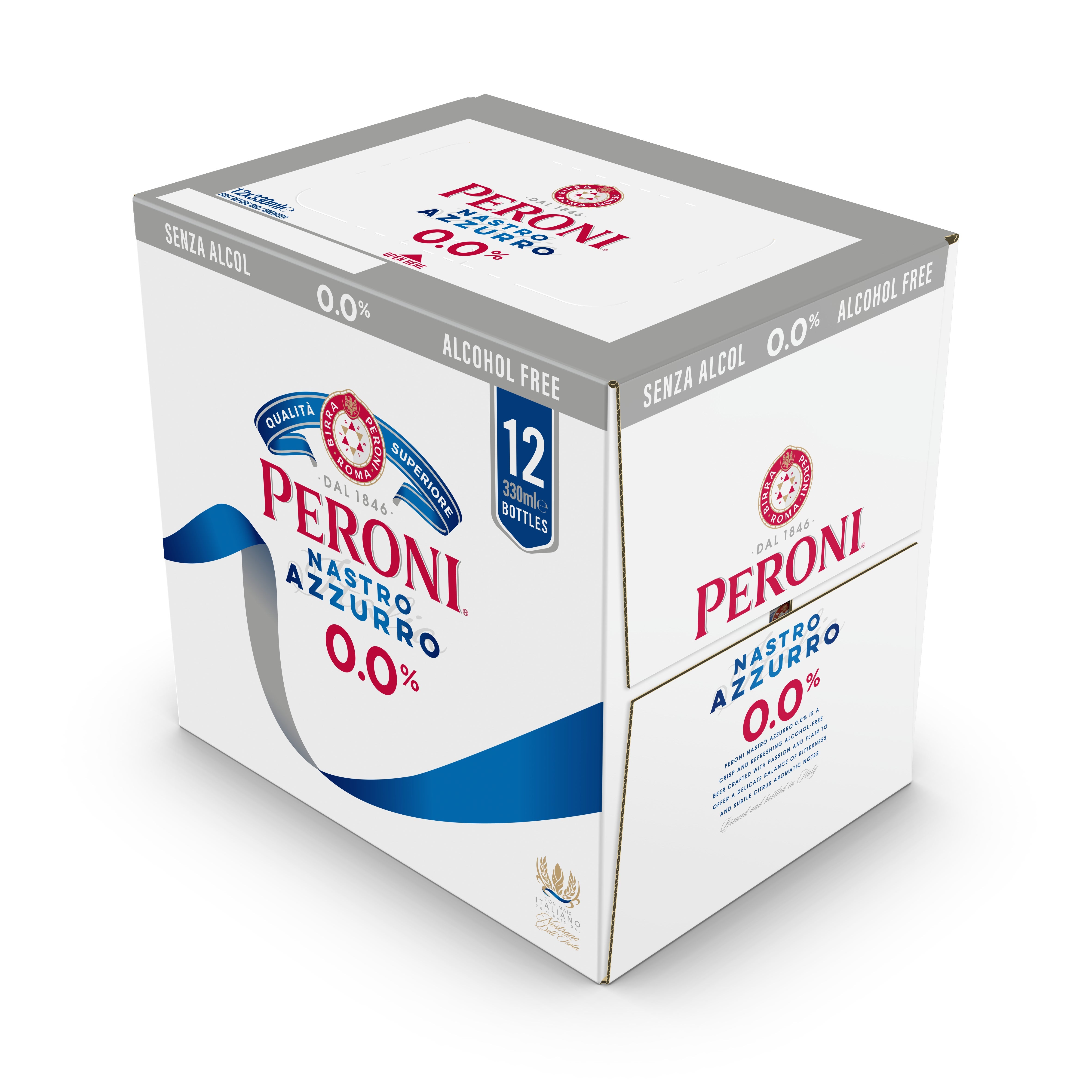 Peroni Nastro Azzuro 0.0% 12 Pack Bottles 330ml