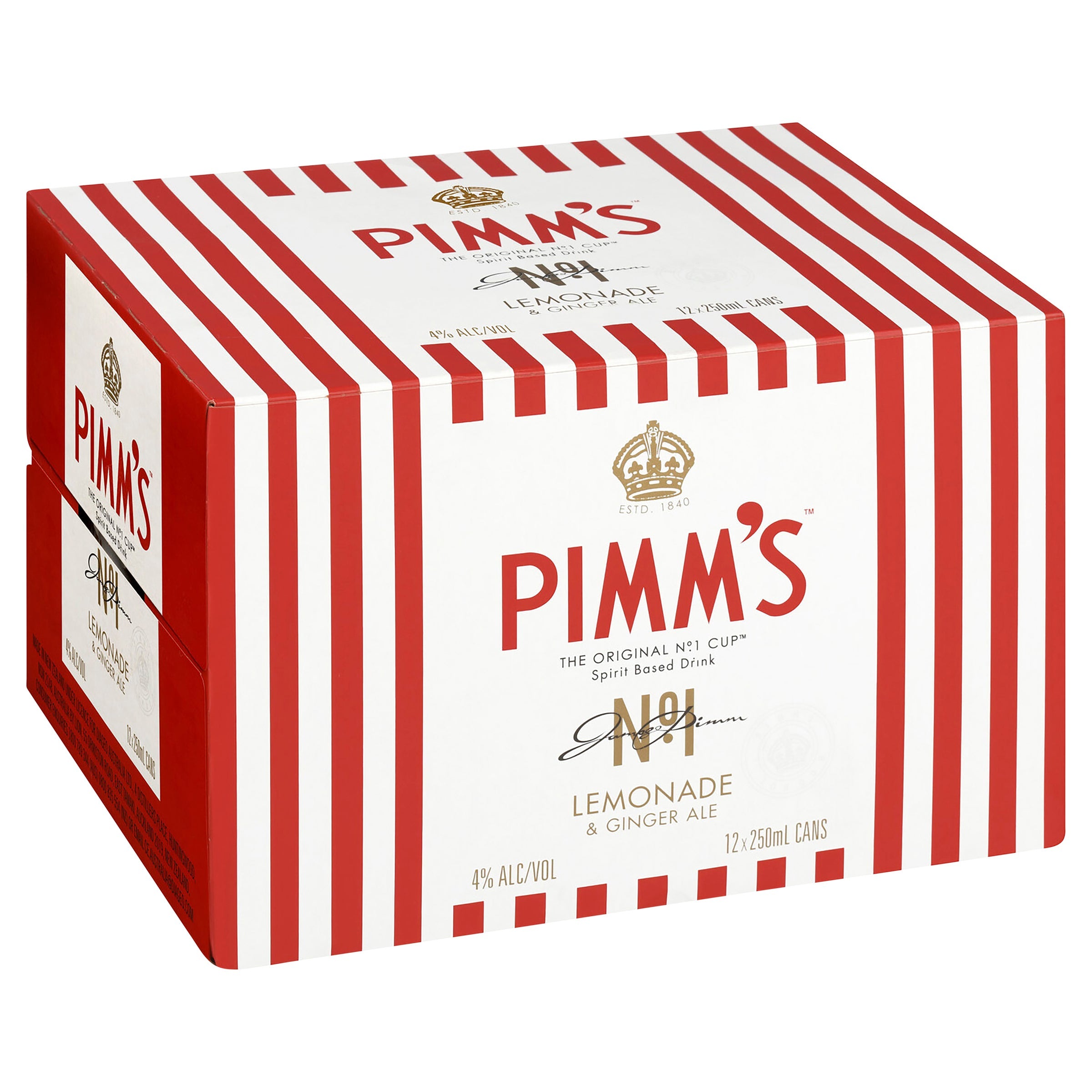 Pimms & Lemonade 4% 12 Pack Cans 250ml