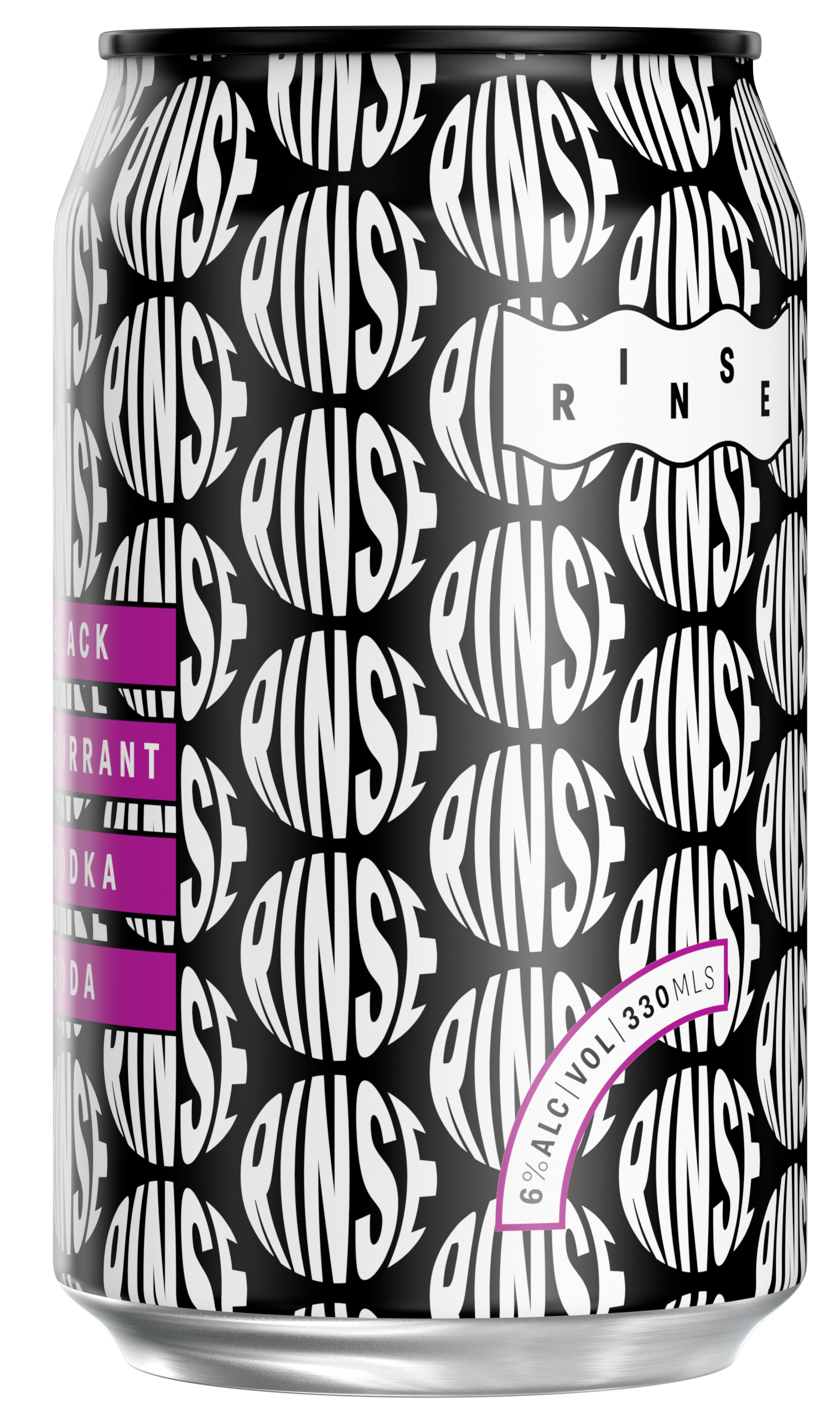 Rinse Blackcurrant Vodka Soda 6% 10 Pack Cans 330ml