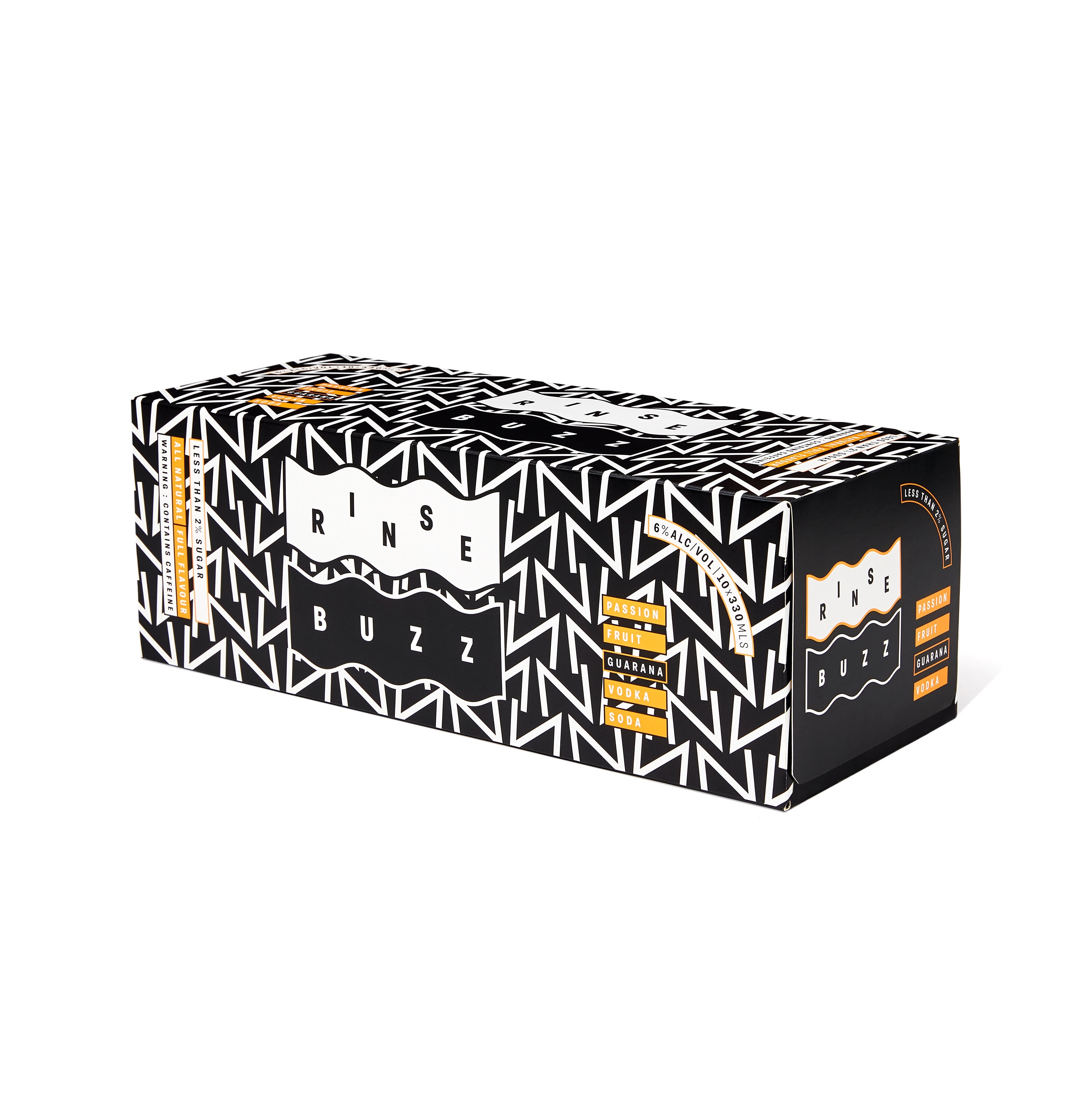 Rinse BUZZ Passionfruit & Guarana 6% 10 Pack Cans 330ml