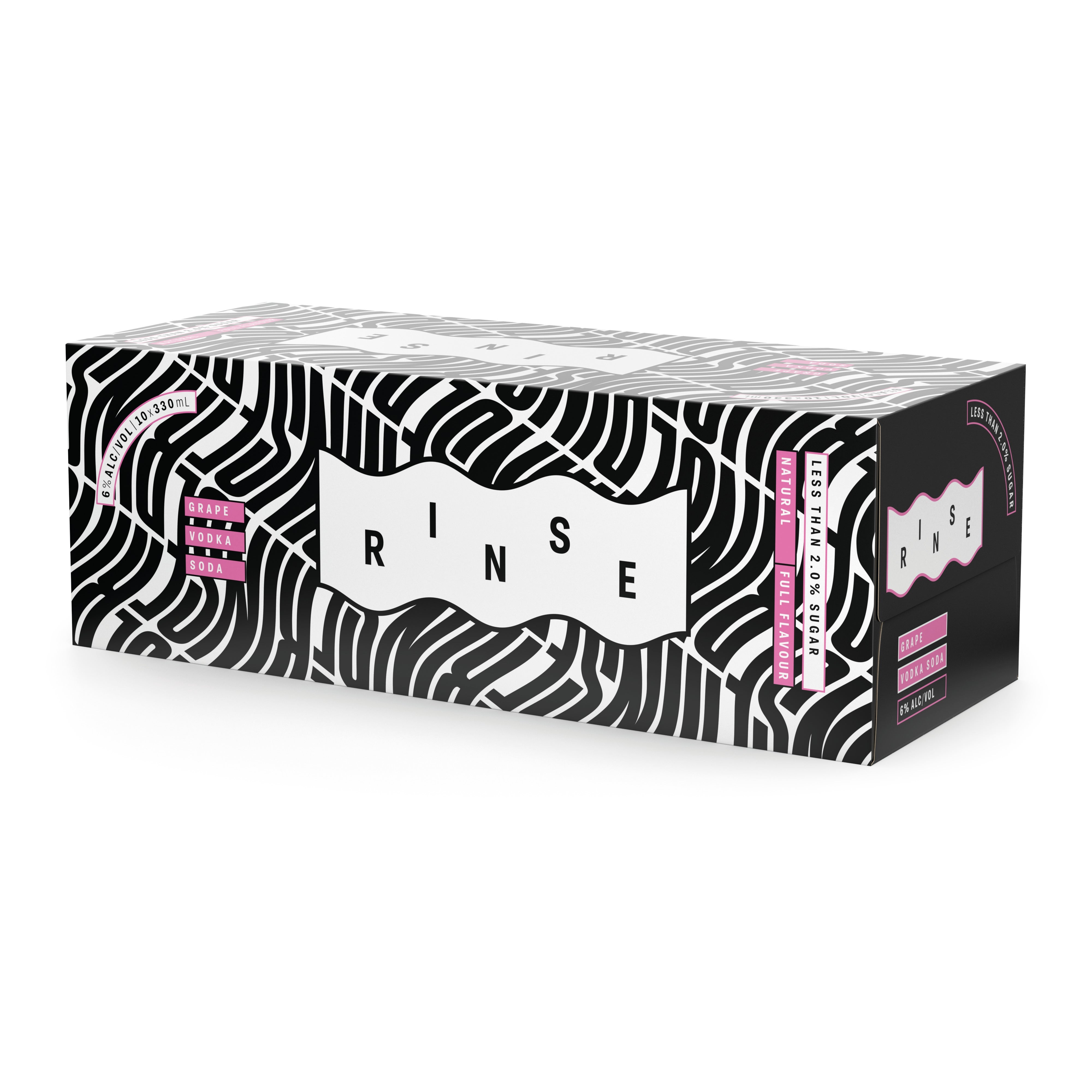 Rinse Vodka Soda Grape 6% 10 Pack Cans 330ml