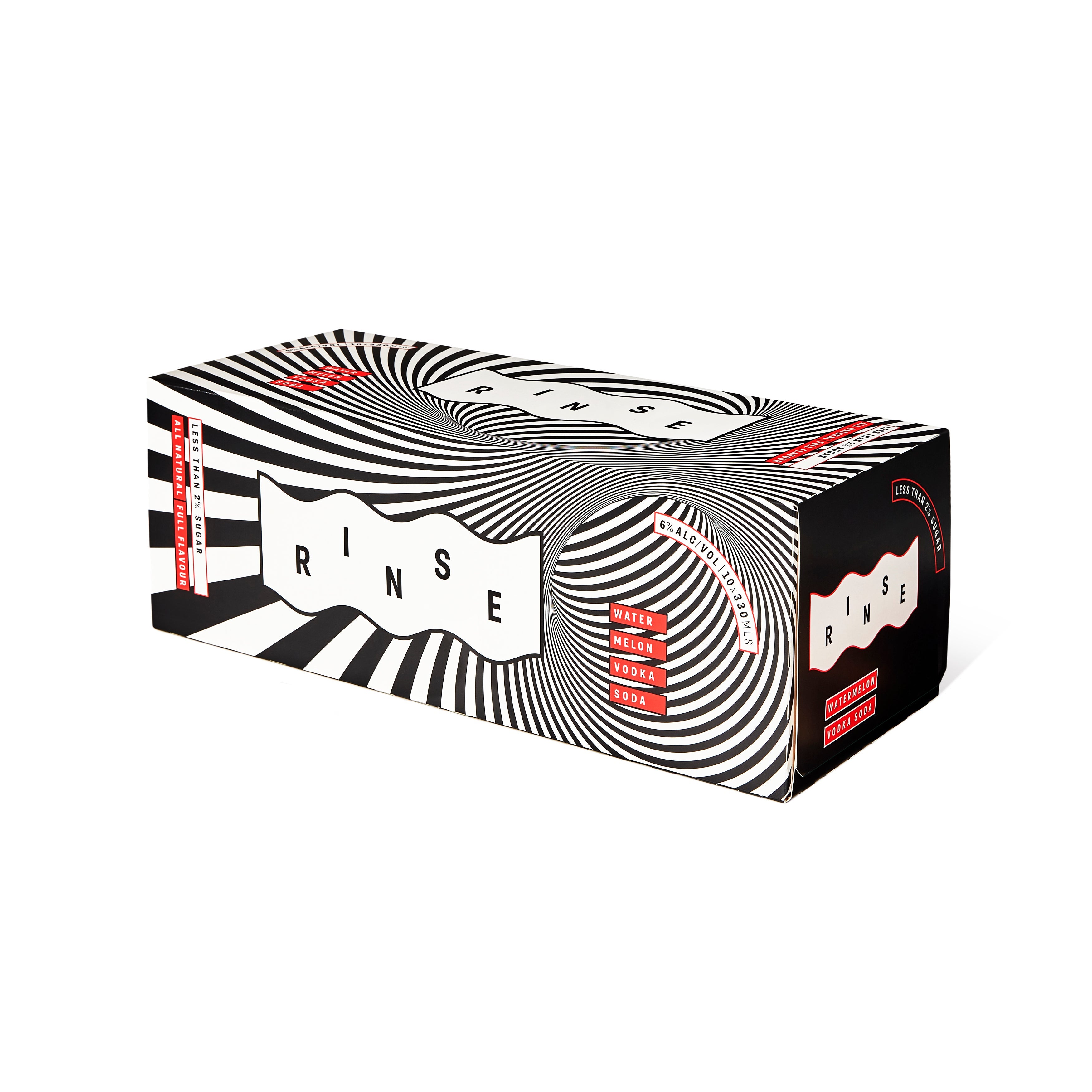Rinse Vodka Soda Watermelon 6% 10 Pack Cans 330ml