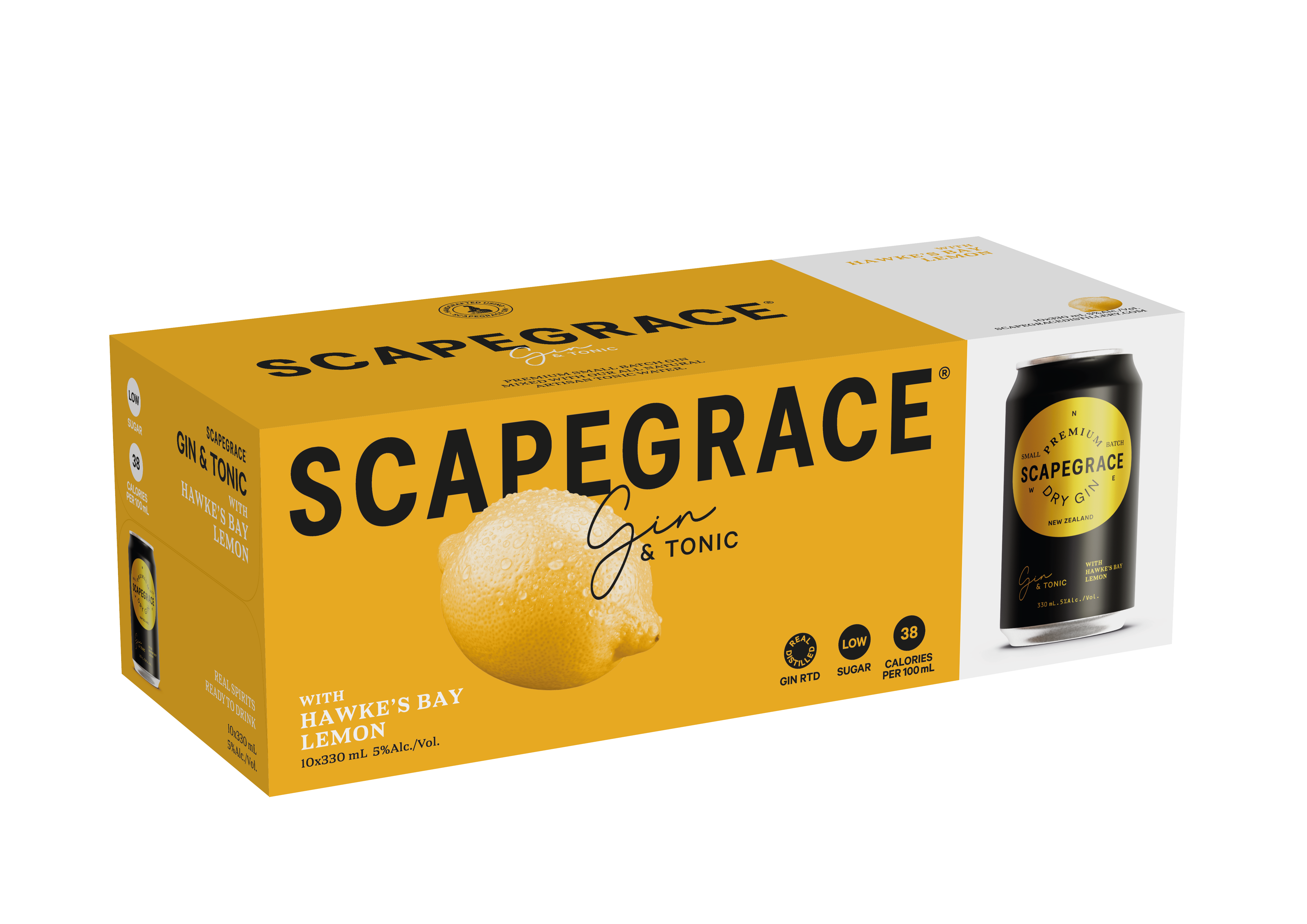 Scapegrace Gin & Tonic 5% 10 Pack Cans 330ml