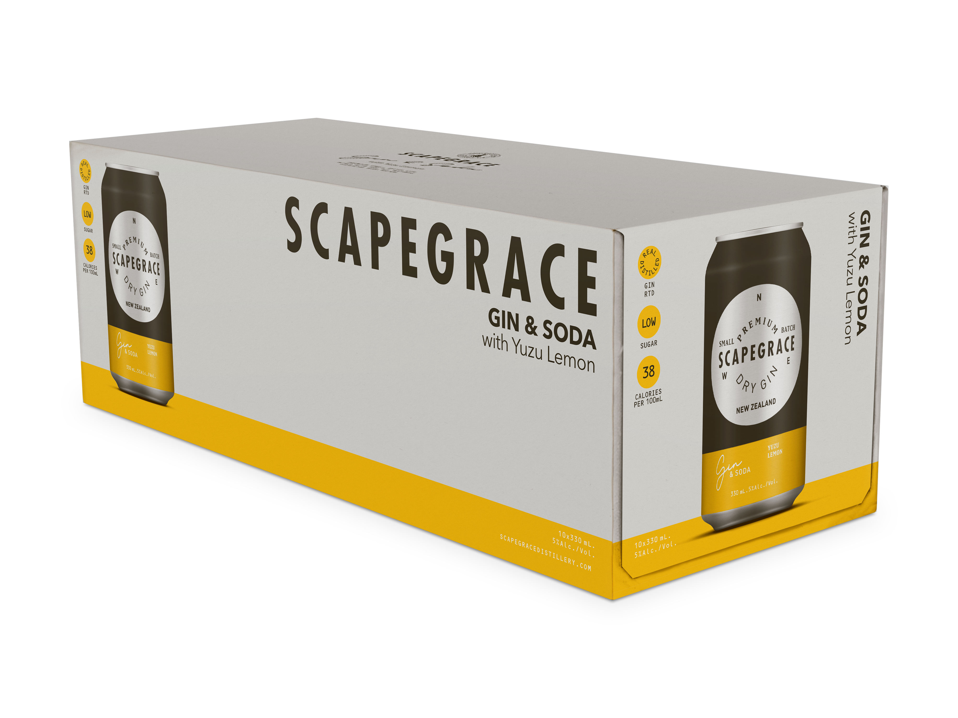 Scapegrace Premium Gin & Yuzu Lemon 5% 10 Pack Cans 330ml