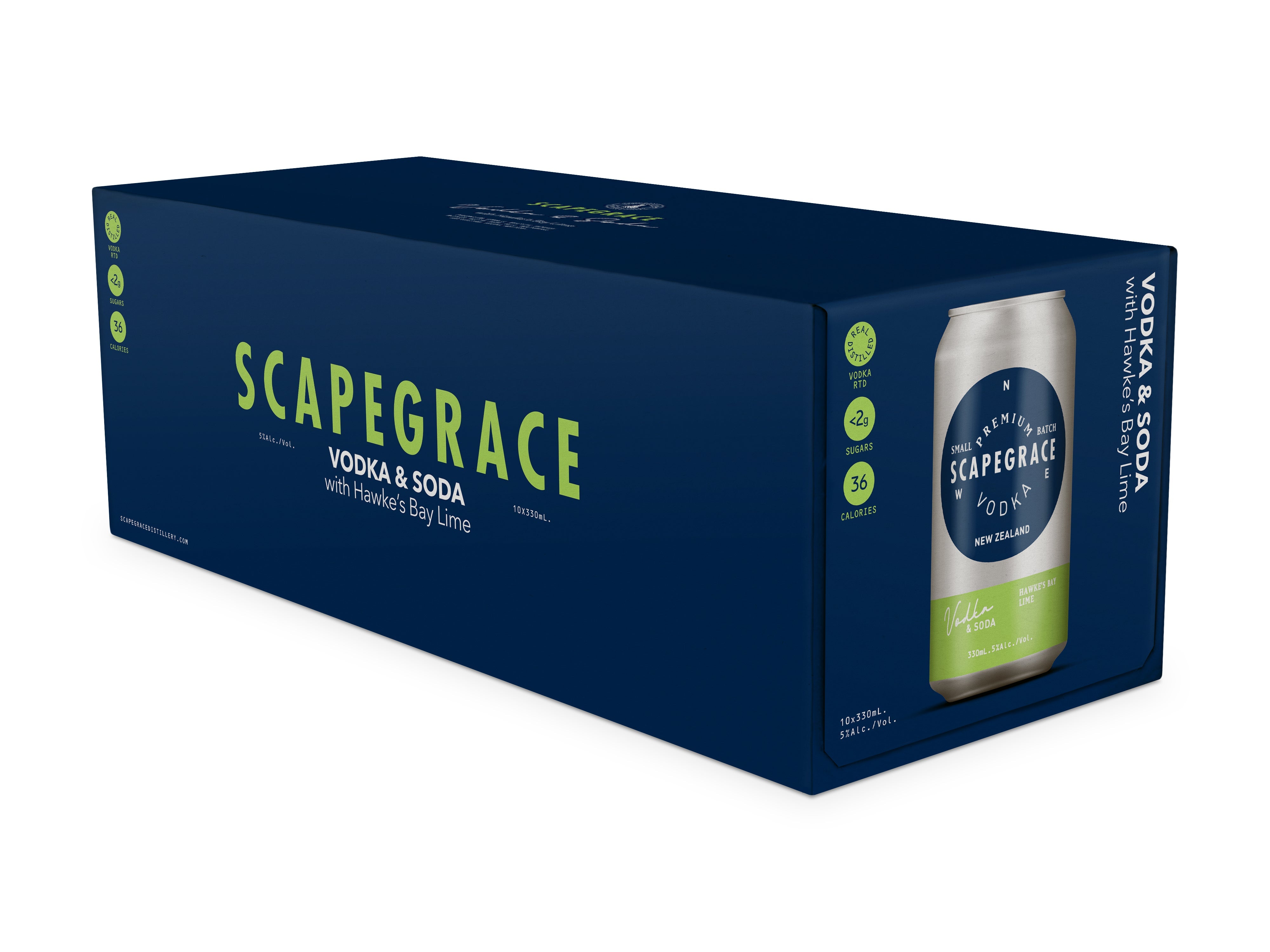 Scapegrace Vodka & Lime 5% 10 Pack Cans 330ml