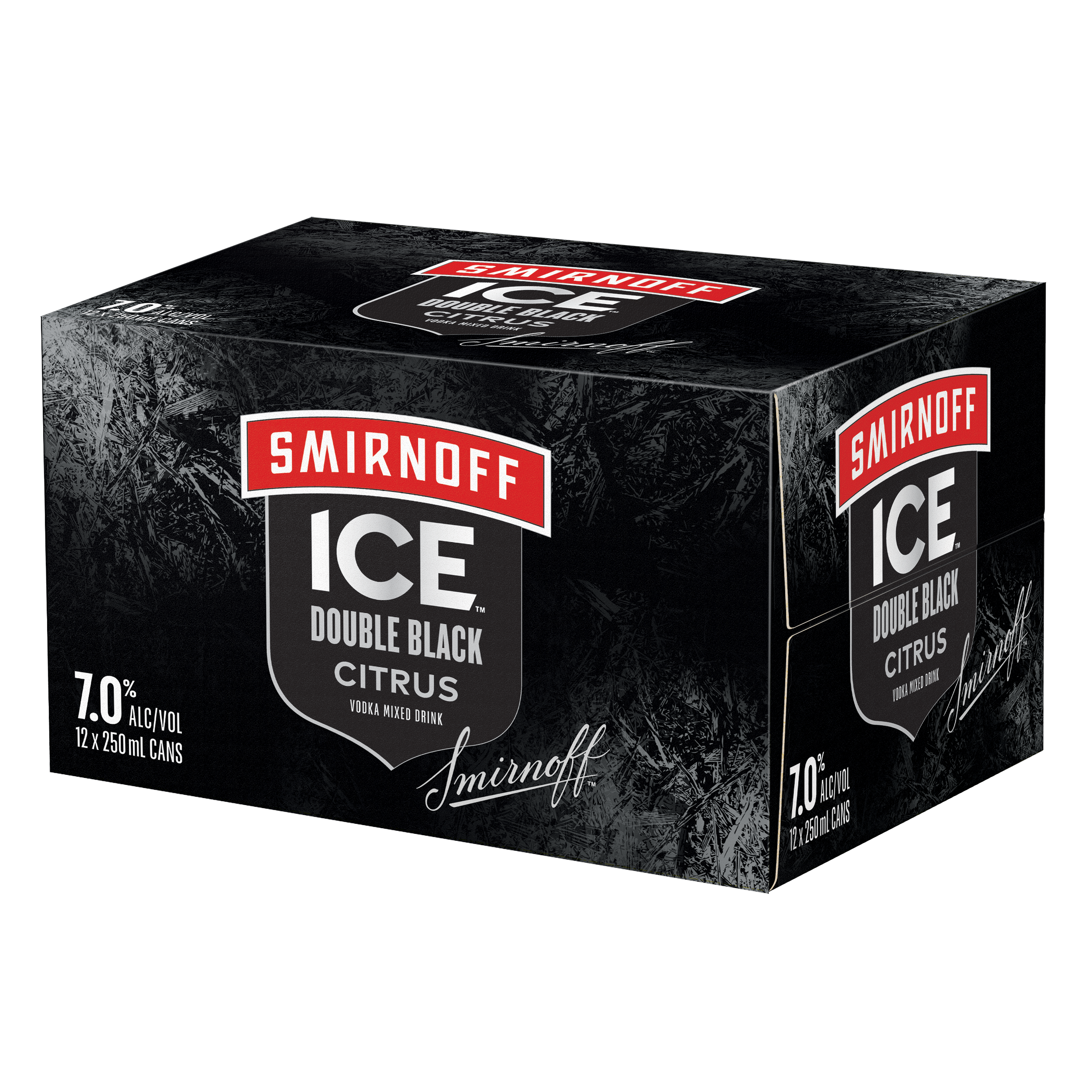 Smirnoff Ice Double Black 7% 12 Pack Cans 250ml