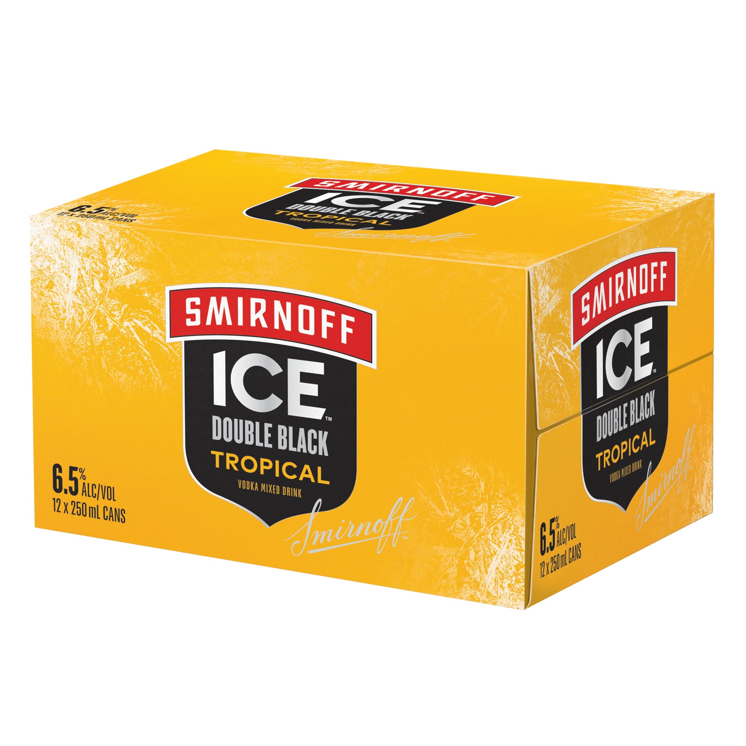 Smirnoff Ice Double Black Tropical 6.5% 12 Pack Cans 250ml