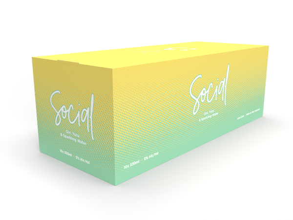 Social RTD Yuzu Gin 5% 10 Pack Cans 330ml