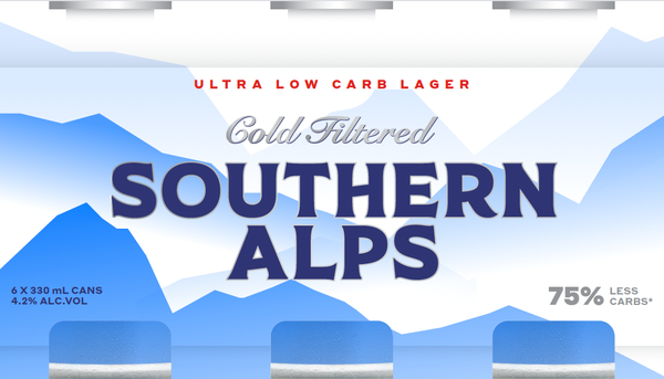 Southern Alps Brewing Co Low Carb Alpine Lager 6 Pack Cans 330ml