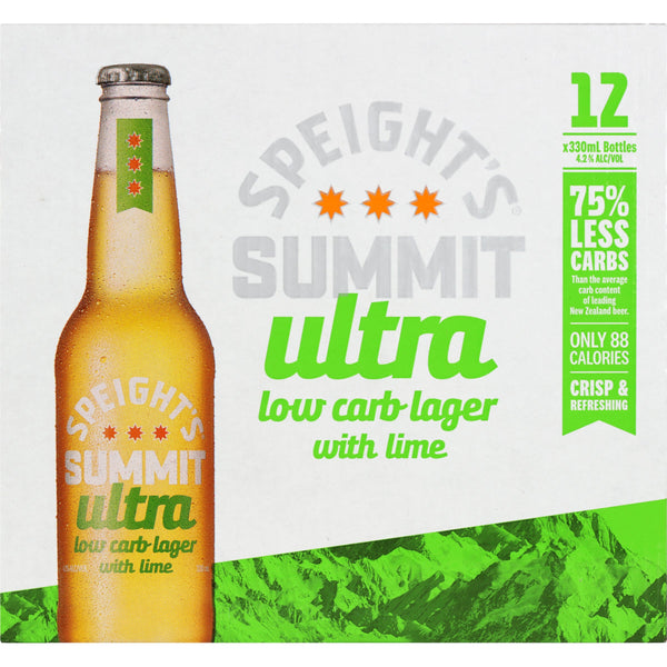 Speights Summit Ultra Lager Lime 12 Pack Bottles 330ml
