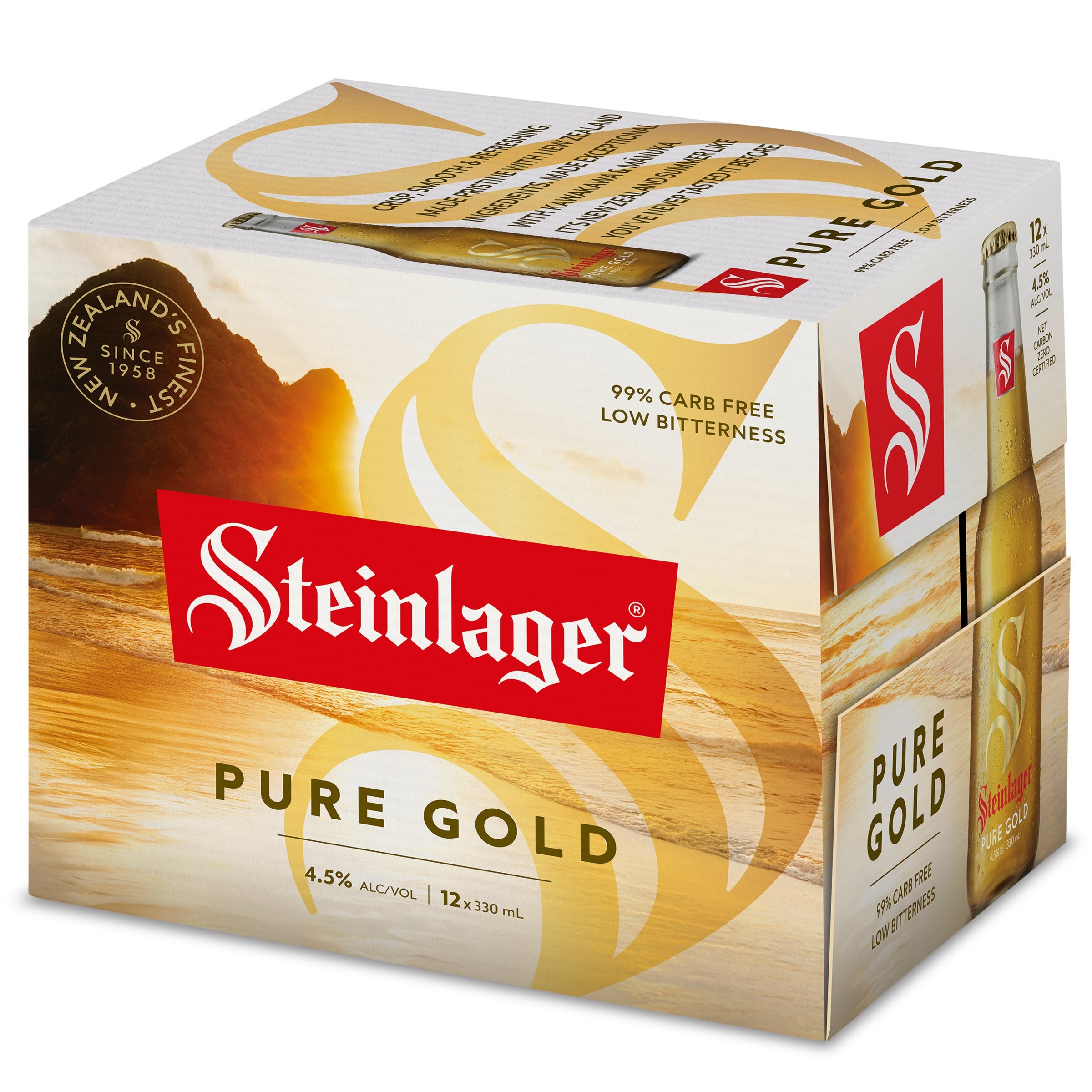 Steinlager Pure Gold 12 Pack Bottles 330ml