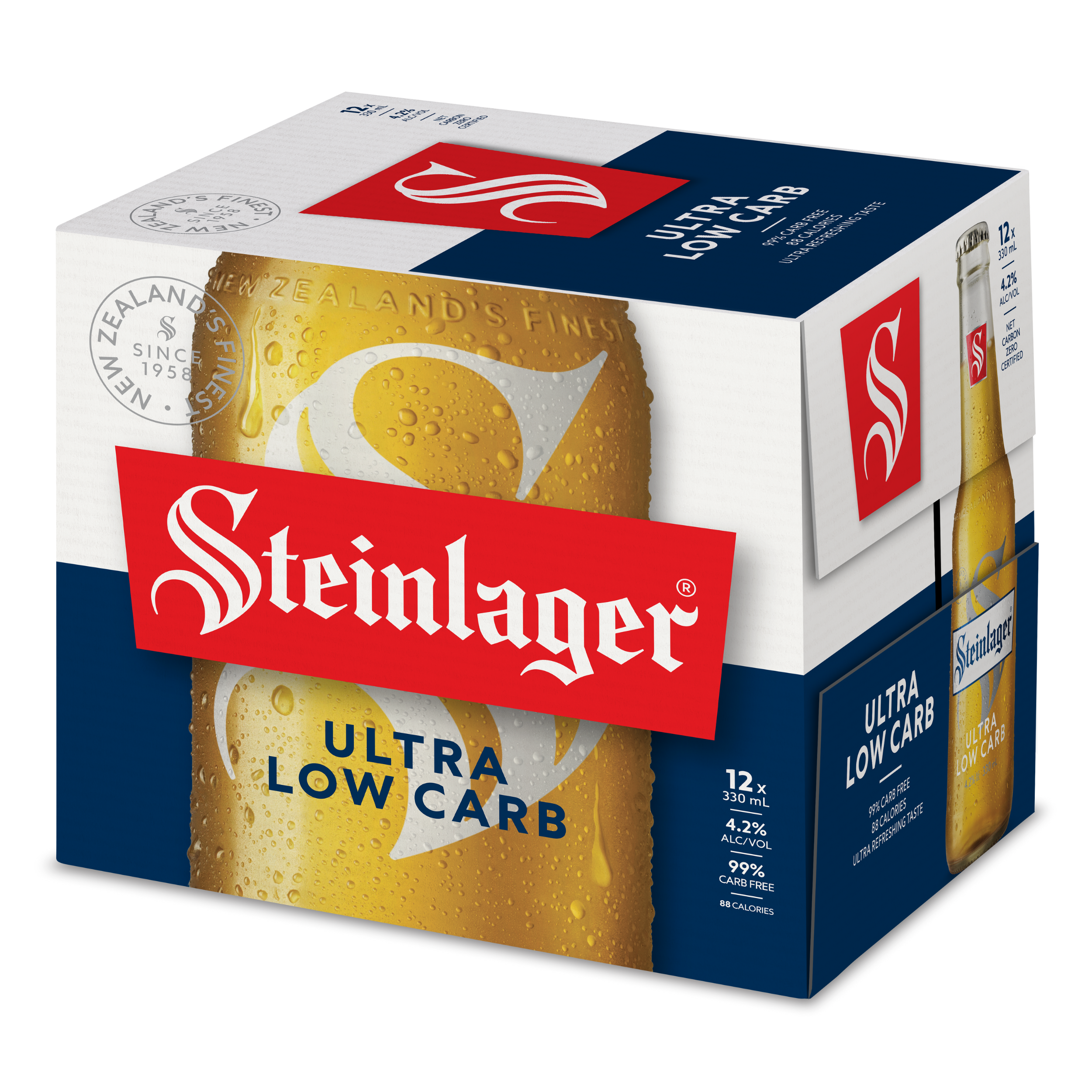 Steinlager Ultra Low Carb 12 Pack Bottles 330ml