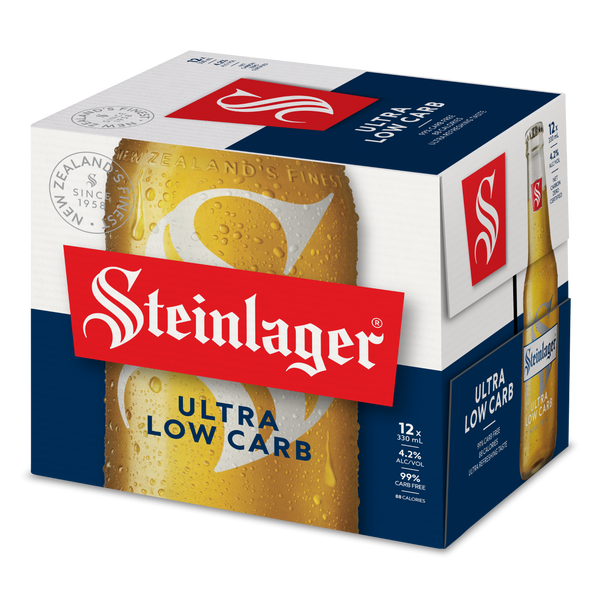 Steinlager Ultra Low Carb 12 Pack Bottles 330ml