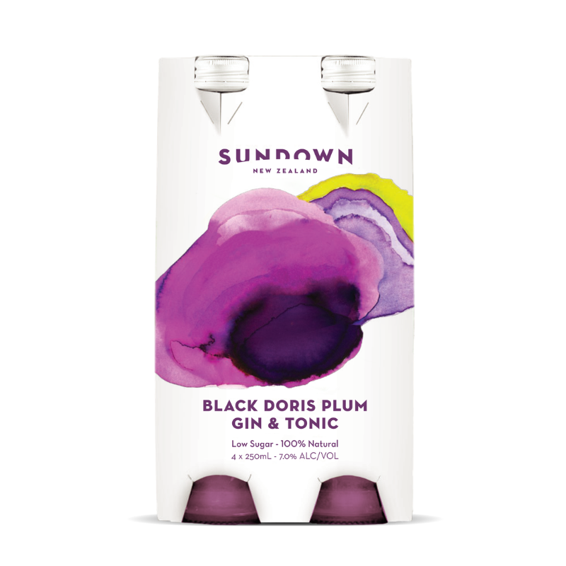 Sundown Black Doris Plum Gin & Tonic 7% 4 Pack Bottles 250ml