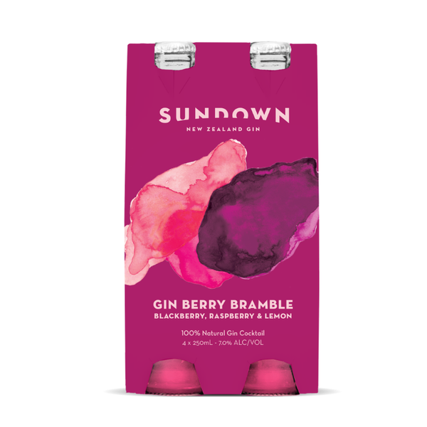 Sundown Gin Berry Bramble Cocktail 7% 4 Pack Bottles 250ml