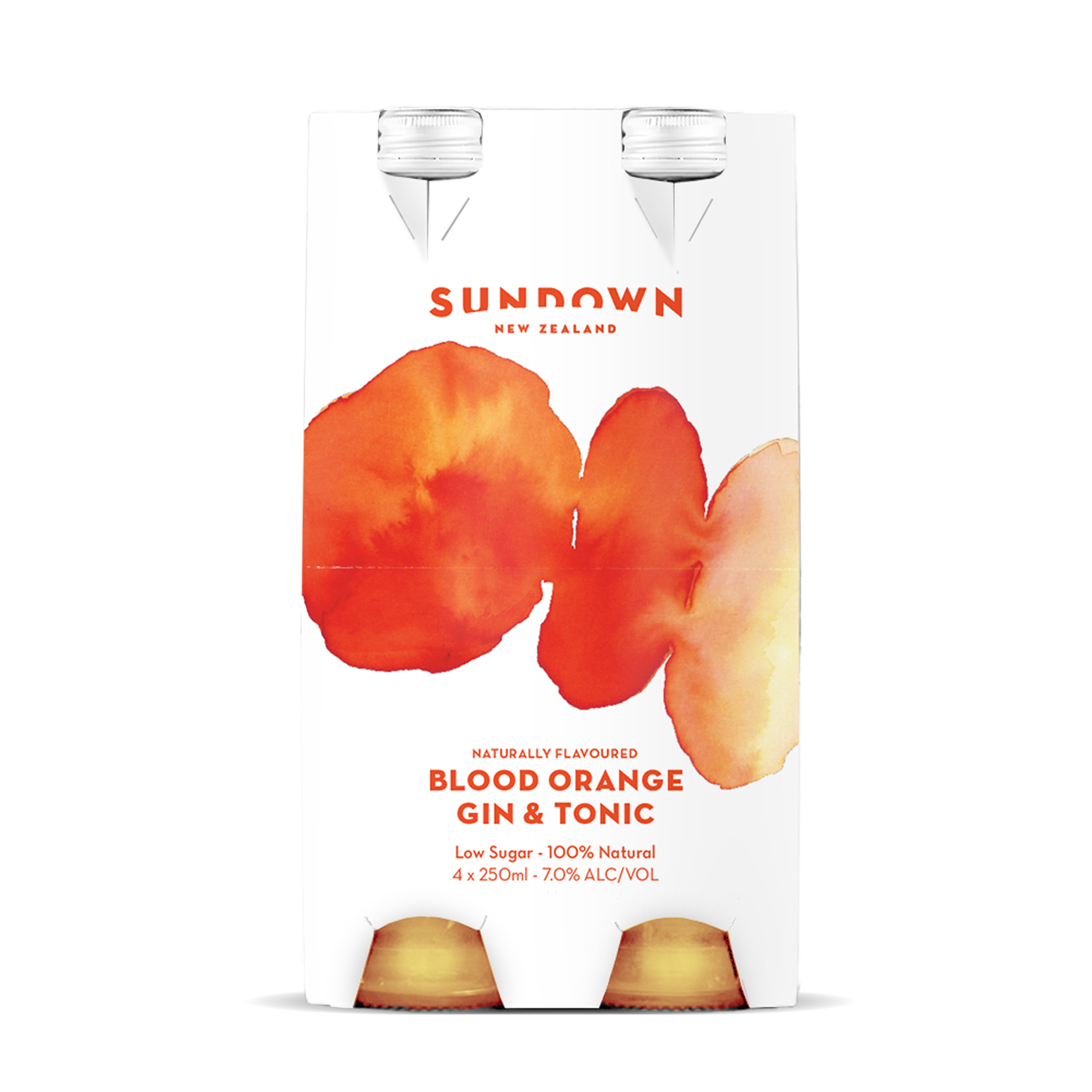 Sundown Gin Blood Orange 7% 4 Pack Bottles 250ml