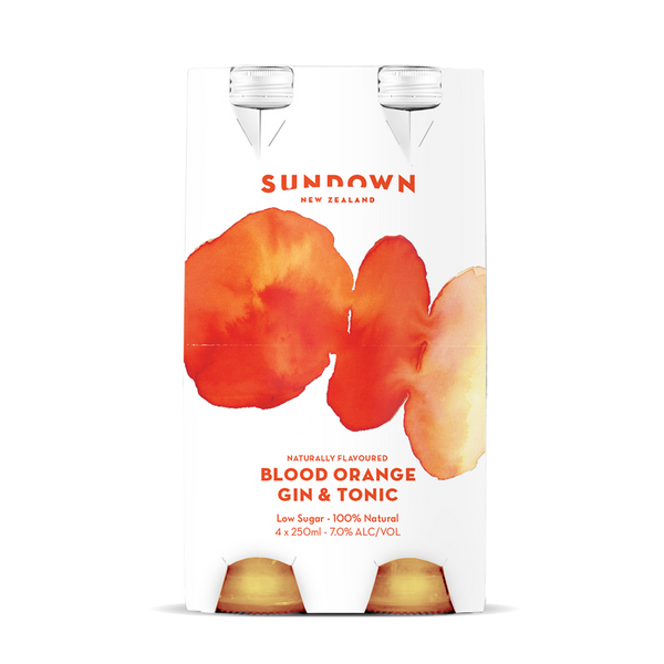 Sundown Gin Blood Orange 7% 4 Pack Bottles 250ml