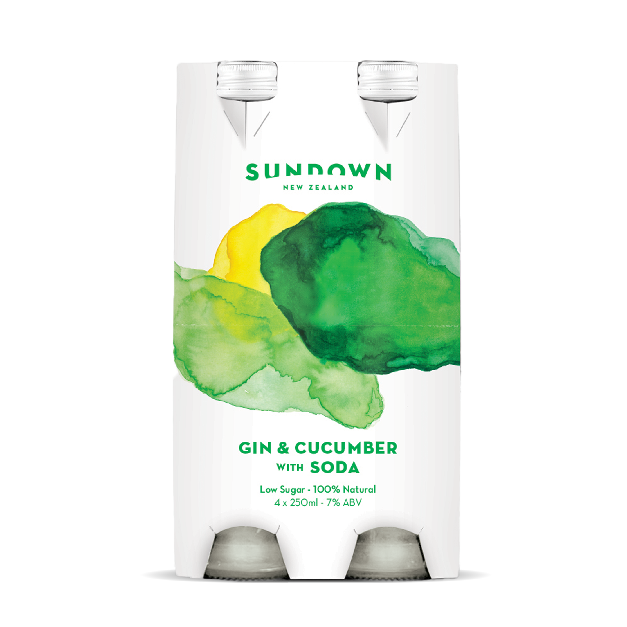 Sundown Gin & Cucumber With Soda 7% 4 Pack Bottles 250ml