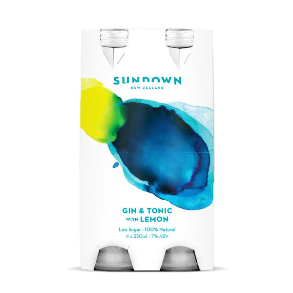 Sundown Gin & Tonic With Lemon 7% 4 Pack Bottles 250ml