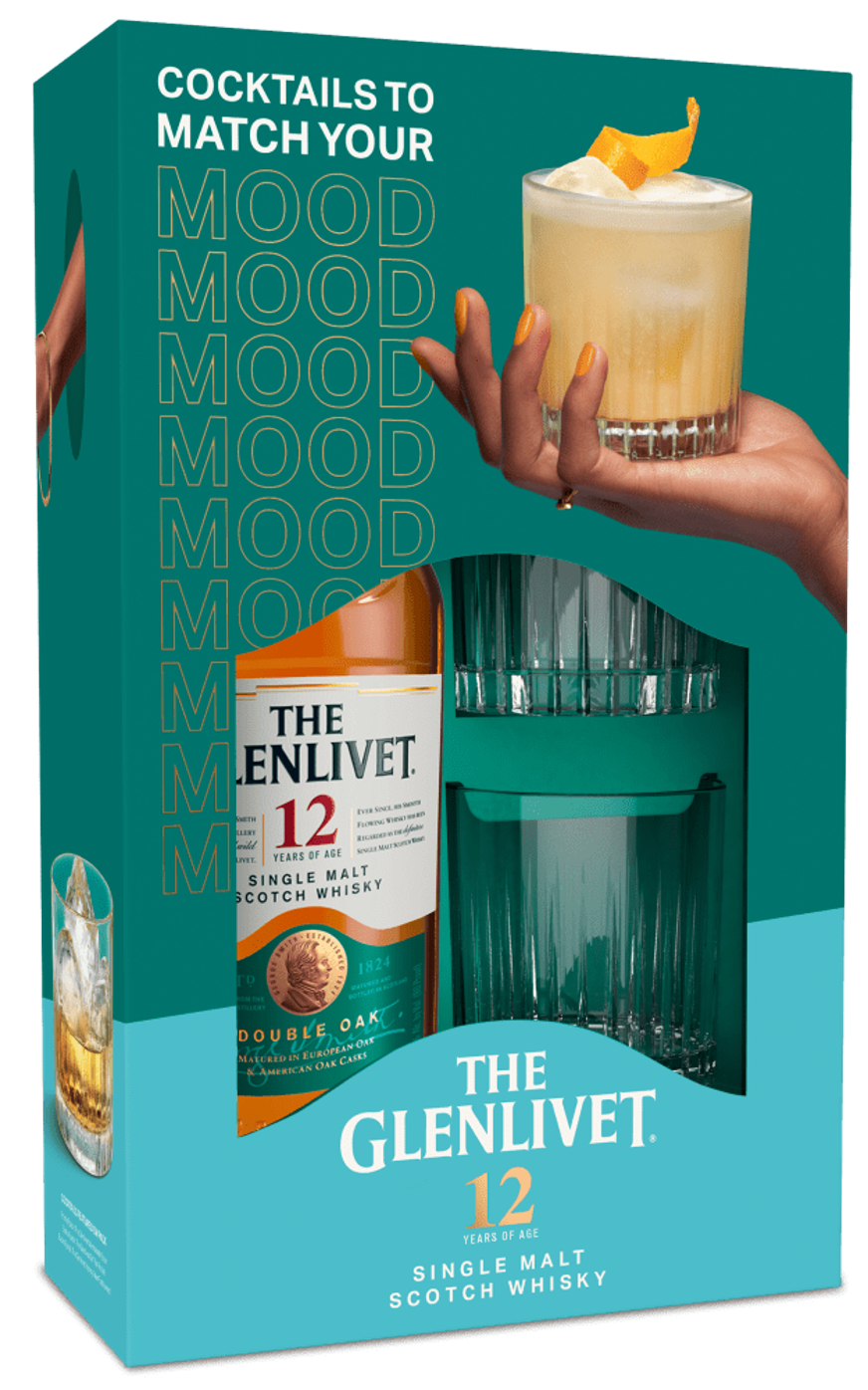 The Glenlivet 12YO Single Malt Whisky & 2 Glass Gift Pack 700ml