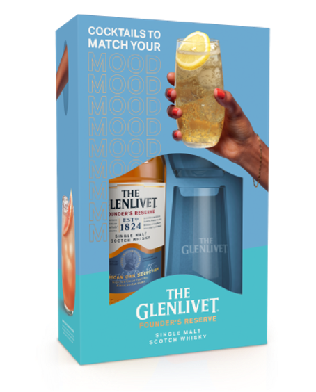The Glenlivet Founders Reserve Single Malt Whisky & 2 Glass Gift Pack 700ml
